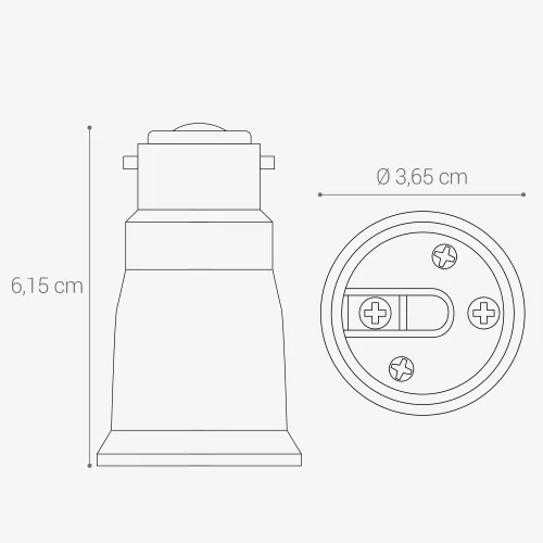 Set 4 Adaptoare dulie de la B22 la E27, Kwmobile, Alb, Plastic, 27510