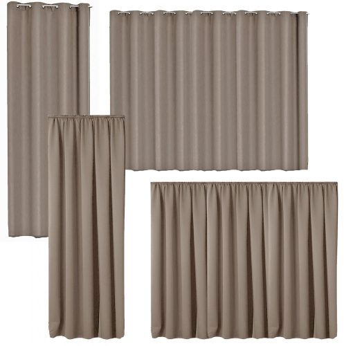 Draperie cu rejansa Jemidi, 140 x 245 cm, Maro, Poliester, 55276.24.01