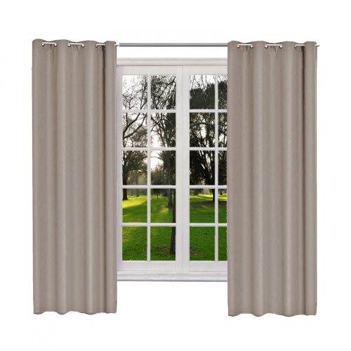 Draperie opaca cu inele Jemidi, 140 x 175 cm, Maro, Poliester, 55282.24.01