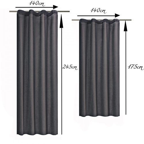 Draperie opaca Stella cu rejansa Jemidi, 140 x 175 cm, Gri, Poliester, 55283.19.04