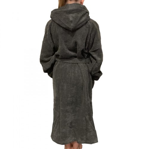 Halat de baie pentru copii Homelevel, 152, Gri, Bumbac organic, 54864.73.39