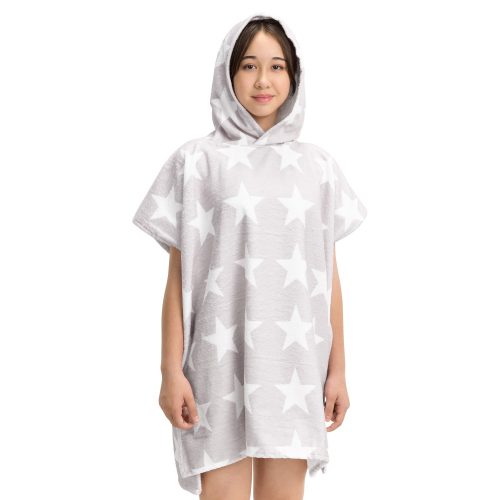 Poncho de baie pentru copii Homelevel, 8-11 ani, Gri, Bumbac, 54888.22.03