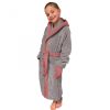 Halat de baie pentru copii Homelevel, 128, Gri / Roz, Bumbac organic, 54864.20.37