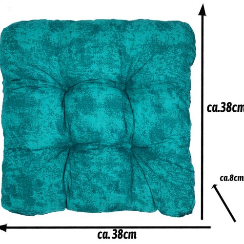 Set 6 Perne pentru scaun Jemidi, 40 x 40 cm, Turcoaz, Poliester / Bumbac, 55316.37.03