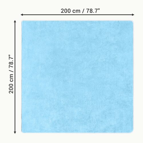 Prosop de plaja Homelevel, 200 x 200 cm, Turcoaz, Bumbac organic, 54899.71