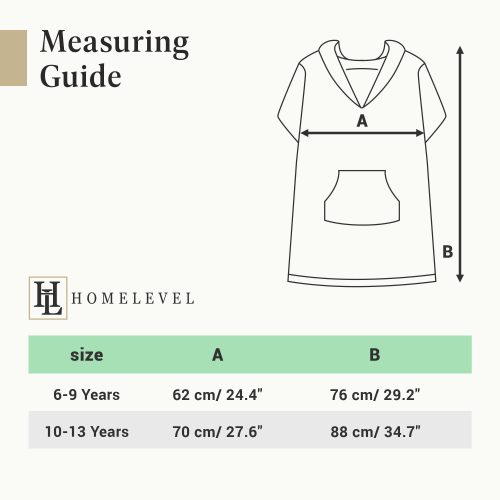 Poncho de baie pentru copii Homelevel, 6-9 ani, Roz / Gri, Bumbac organic, 54880.10.42