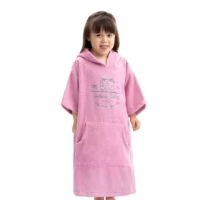   Poncho de baie pentru copii Homelevel, 3-5 ani, Roz, Bumbac organic, 54980.44