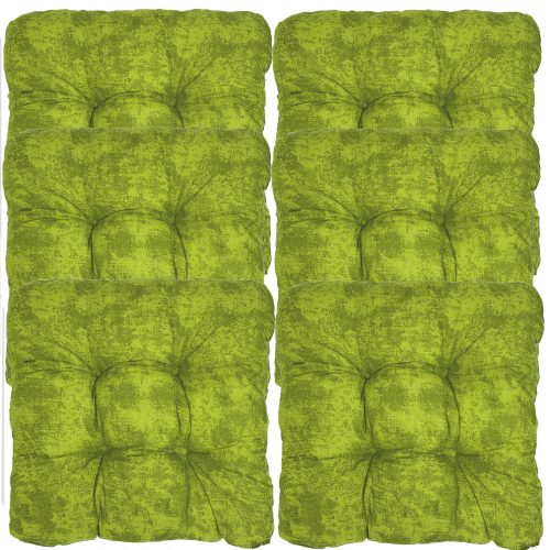 Set 6 Perne pentru scaun Jemidi, 38 x 38 cm, Verde, Poliester / Bumbac, 55316.07.07