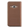 Husa pentru Samsung Galaxy J1 (2016), Piele ecologica, Maro, 38403.54
