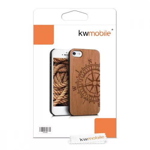 Husa pentru Apple iPhone 5 / iPhone 5s / iPhone SE, Lemn, Maro, 38451.24
