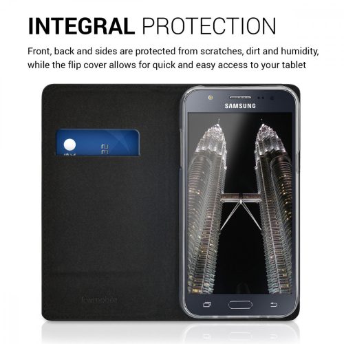 Husa pentru Samsung Galaxy J5, Piele naturala, Negru, 39196.01