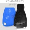 Husa Cheie Auto pentru Mercedes - 2-3 Butoane, Silicon, Albastru, 41626.04
