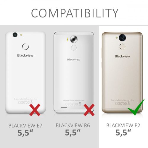 Husa pentru Blackview P2, Piele ecologica, Negru, 42830.01