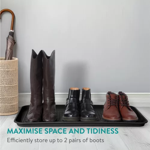 Set 3 tavi incaltaminte Navaris, 76x38 cm, colectare apa si noroi, gri, plastic