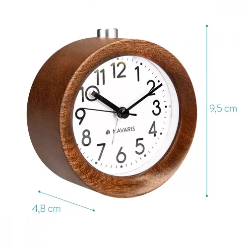 Ceas cu alarma analogic din lemn Snooze Retro, 43907