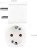 Set 2 Adaptoare de calatorie tip D pentru India, Kwmobile, Alb, Plastic, 45147.02