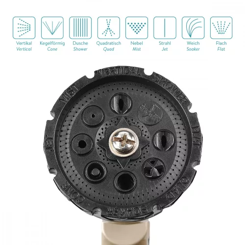 Pistol pentru stropit de inalta presiune Navaris, Ergonomic, 8 modele de pulverizare, 45304.02