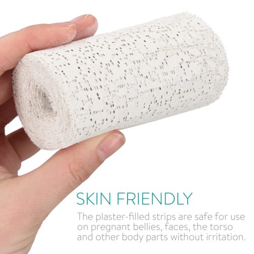 Set 10 benzi gipsate Navaris, 6 cm latime, 118 inch lungime, alb, gips