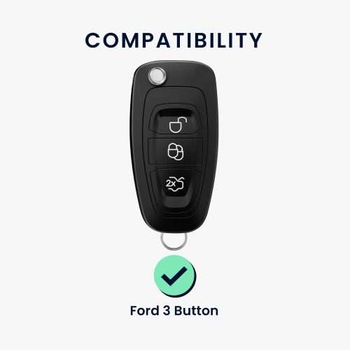 Husa Cheie Auto pentru Ford - 3 Butoane, Silicon, Negru, 46012.01