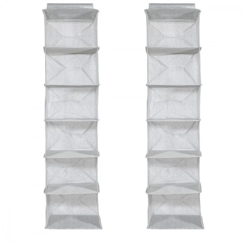 Set 2 Organizator imbracaminte suspendat, 6 rafturi, 30 x 30 x 126 cm, 46267.22