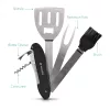 Set de ustensile pentru gratar din otel inoxidabil Navaris, 5 instrumente, 46478.01