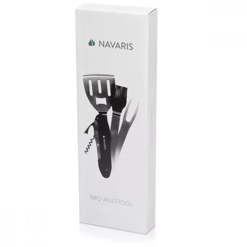 Set de ustensile pentru gratar din otel inoxidabil Navaris, 5 instrumente, 46478.01