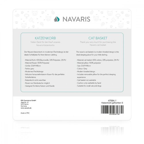 Cos de pisici din tesatura cu perna, 47064.1