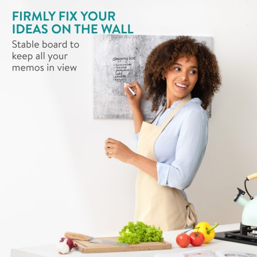 Tabla magnetica Navaris, 60x40 cm, design beton, marker si 5 magneti, multicolor, MDF