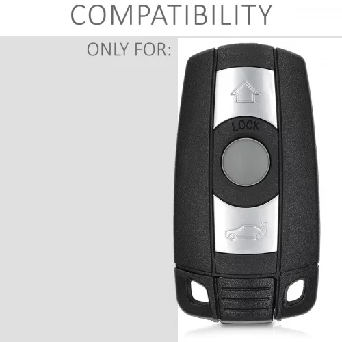 Carcasa Cheie pentru BMW - 3 Butoane - Keyless Go, kwmobile, Plastic, Negru, 48235.01