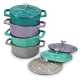 Set 4 Mini Oale din fontă Navaris, 10.5 cm, 290 ml, pentru cuptor și plită, 49079.04.01