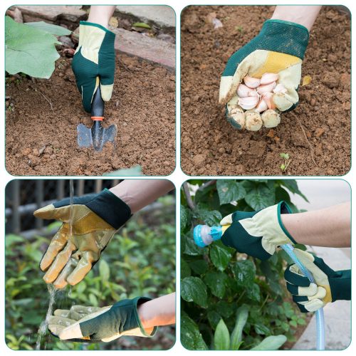 Manusi de gradinarit din piele intoarsa Navaris, Marime M, Tesatura Spandex, 49174.02