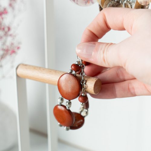 Suport pentru bijuterii din metal si lemn, 50574.02