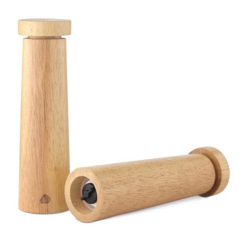 Set rasnite sare si piper Navaris, mecanism ceramic, 20.5x5.5 cm, maro, lemn