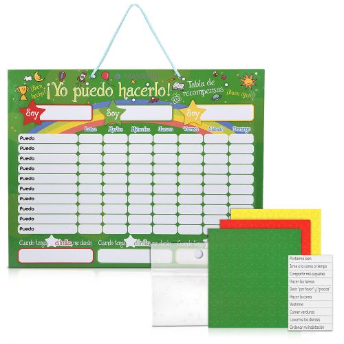 Tabla de recompense/ sarcini copii, 250 magneti, 40 x 32 cm, limba Spaniola, 48146.08