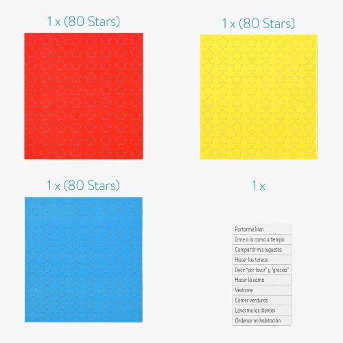 Tabla de recompense/ sarcini copii, 250 magneti, 40 x 32 cm, limba Spaniola, 48146.09