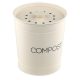 Cos de compost metalic Navaris, 3 L, capac cu filtru, 3 filtre incluse, pentru bucatarie, crem, metal