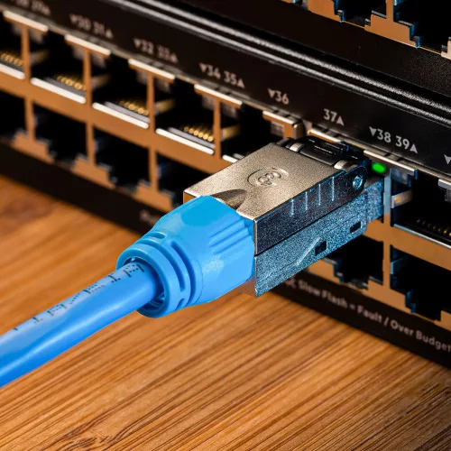 Set 4 Mufe CAT8 RJ-45 pentru cabluri Ethernet CAT8 ecranate, Kwmobile, Multicolor, Metal, 52519.04