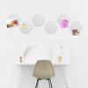 Set 6 panouri hexagonale Navaris pentru mesaje, 15x17,7 cm, cu pini si banda adeziva, 46230.05