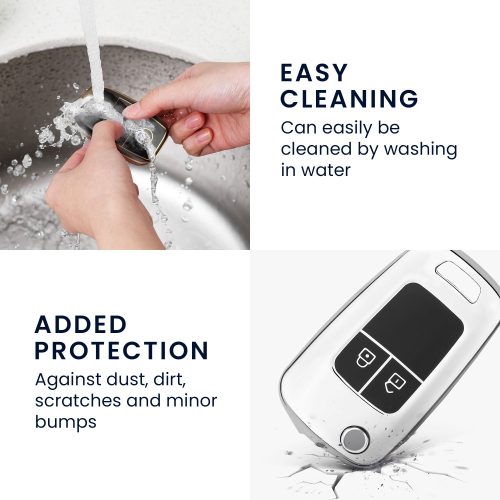 Husa Cheie Auto pentru Opel / Chevrolet - 2 Butoane, Silicon, Silver, 52649.02