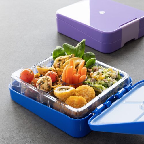 Cutie Bento Navaris cu 4 compartimente, recipient sos, albastru inchis, 49877.02.17