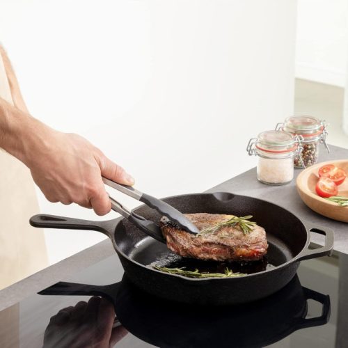 Tigaie adanca rotunda din fonta cu maner Navaris - 25 cm, 48585.01.2