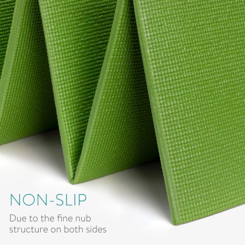 Saltea yoga pliabila Navaris, 173x61x0.4 cm, antiderapanta, calatorii si studio, negru, PVC