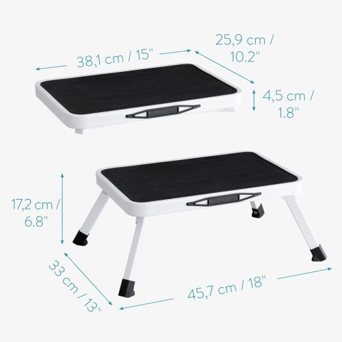 Scaun pliabil Navaris 1 treapta, 45.7x33x17.2 cm, 150 kg, metal, 54101.01