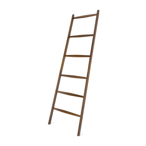 Scara suport prosoape Navaris, 170x56x3 cm, fara gaurire, maro/maro inchis, silicon/bambus