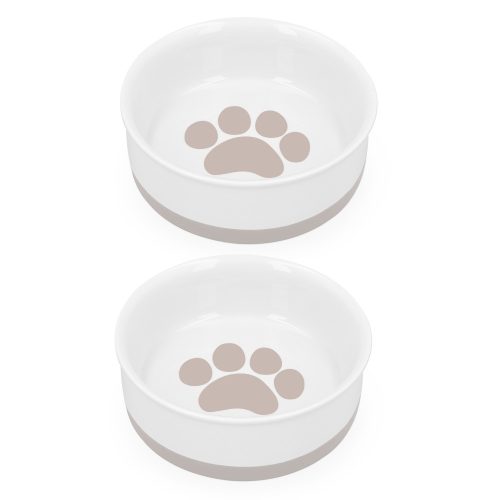 Set 2 Boluri din portelan pentru pisici Navaris, 400 ml, Maro, 48520.02.10