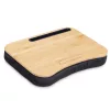 Suport laptop cu perna Navaris, 44x32x6 cm, maner portabil, maro, bambus