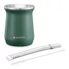 Cana Yerba Mate Navaris, 1 pai, 1 perie, 300 ml, inox, verde, 54274.01.07
