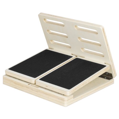 Placa de exercitii reglabila pentru intinderea gambelor Navaris, 4 Nivele, Lemn, 54275.02