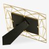 Rama foto metalica Navaris, 24x19 cm, design 3D, pentru poze 10x15, auriu, MDF/sticla/metal