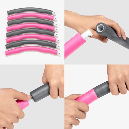 Set 3 Cercuri de gimnastica reglabile Navaris, Diametru 95 cm si 34 cm, 54992.01.08